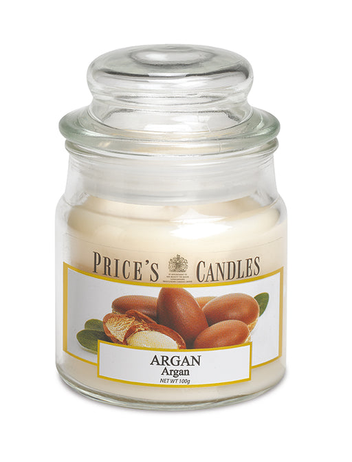 Price's Small Scented Candle Jar with Lid - Argan