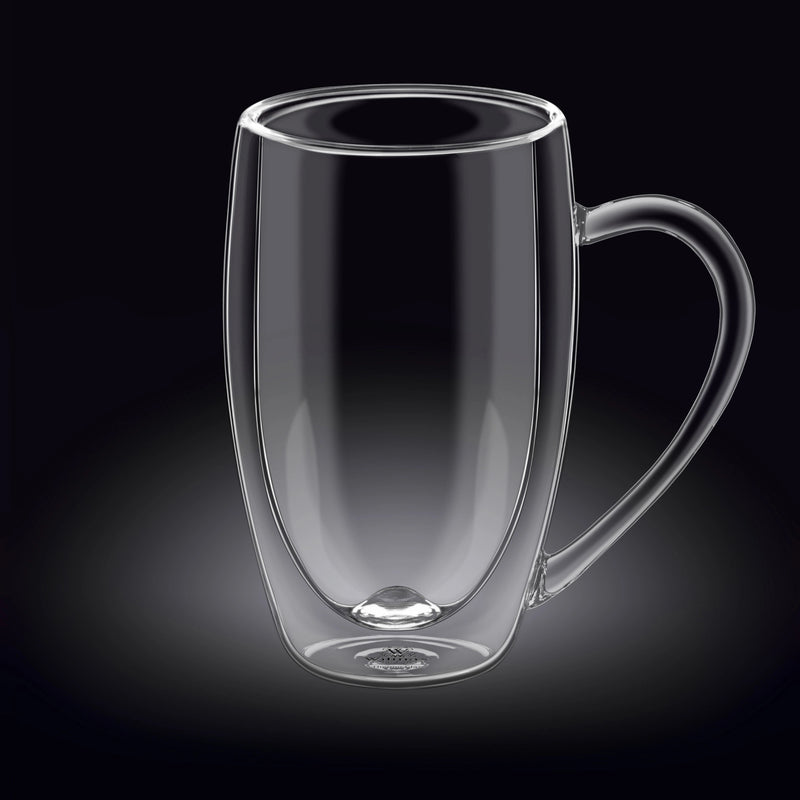 Wilmax 500ml Glass Double-Wall Cup