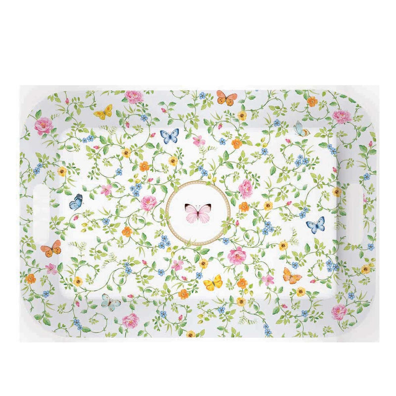 Easy Life Dancing Butterflies 47x33cm Tray with Handles - Multicolored