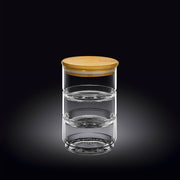 Wilmax Thermo 18x10cm 3-Tier Jar with Bamboo Lid