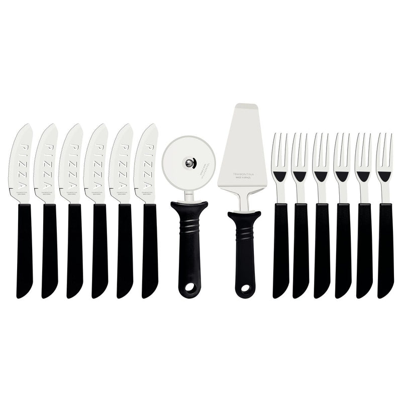 Tramontina 14-Piece Pizza Cutting Set - Black