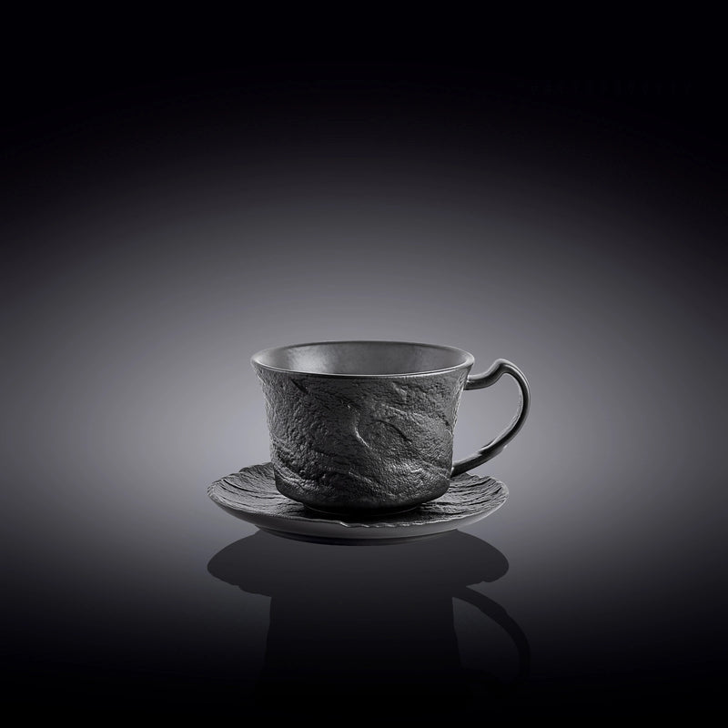 Wilmax SlateStone 75ml Coffee Cup & Saucer Set - Black