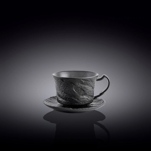 Wilmax SlateStone 75ml Coffee Cup & Saucer Set - Black