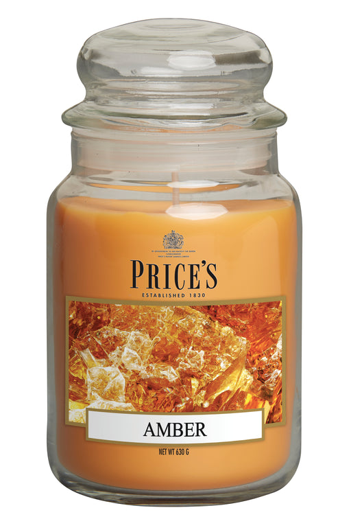 Price's Large Scented Candle Jar with Lid - Amber