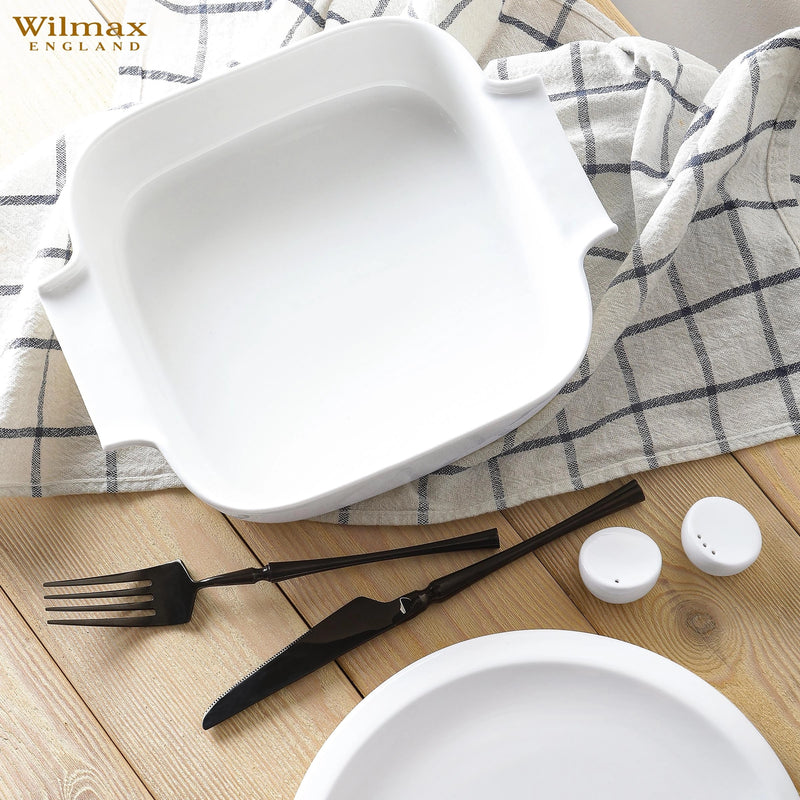 Wilmax 20cm Square Baking Dish with Handles - White