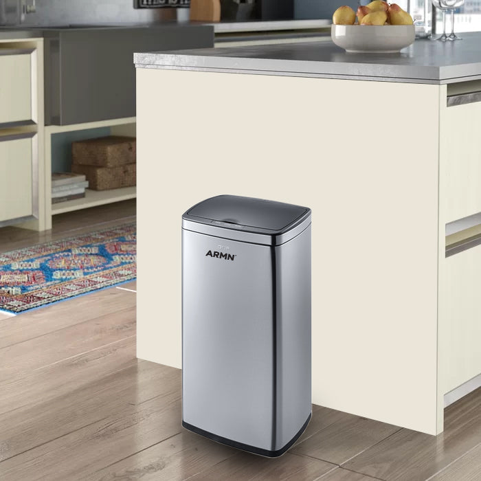ARMN Roma 25L Steel Sensor Waste Bin - Silver