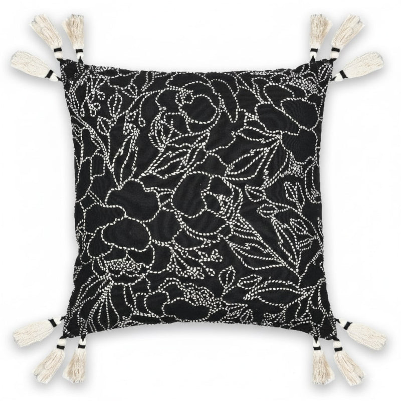 ARMN House Warming 45x45cm Floral Cusion Cover - Black