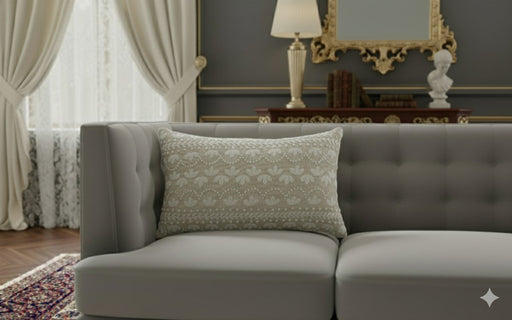 ARMN House Warming 30x50cm Cusion Cover with Borders - White & Beige