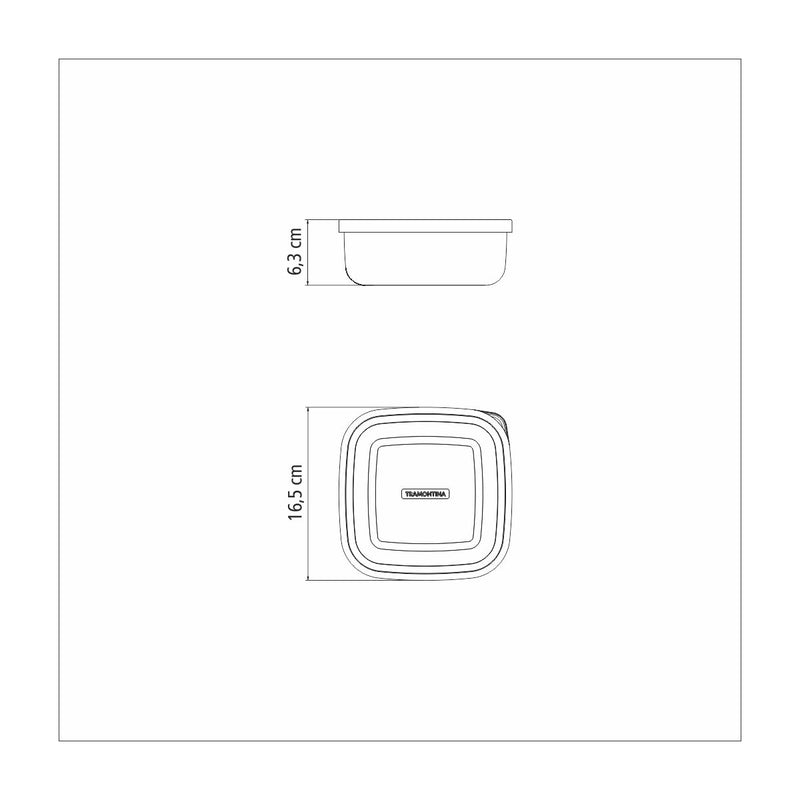 Tramontina Freezinox 1.2L Steel Square Food Container