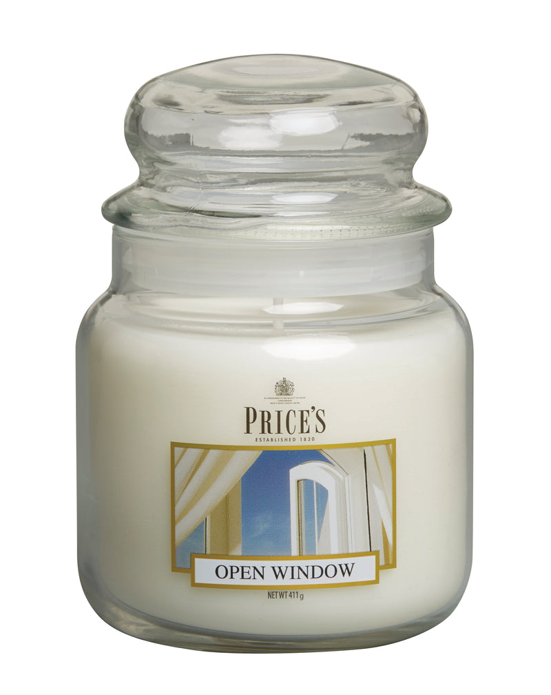 Price's Medium Scented Candle Jar with Lid - Open Window