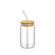 Wilmax Thermo 330ml Can with Bamboo Lid & Straw