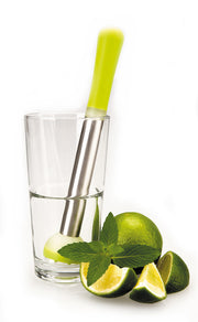 Ibili 21cm Cocktail Mudler - Green & Steel