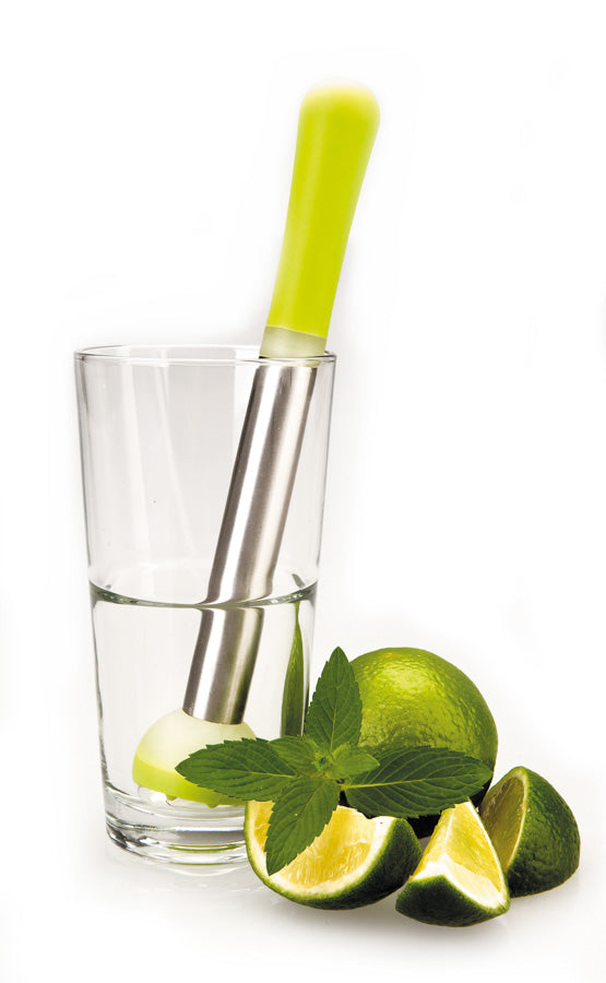 Ibili 21cm Cocktail Mudler - Green & Steel