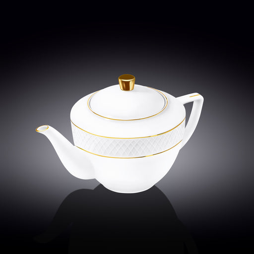 Wilmax Diamond 900ml Teapot - White & Gold