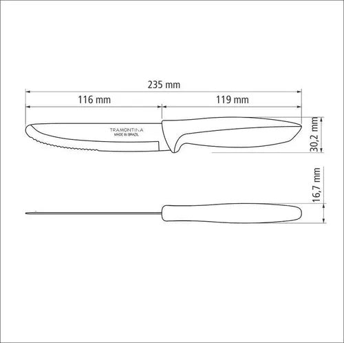 Tramontina Plenus 5-Piece Jumbo Steak Knife Set - Black