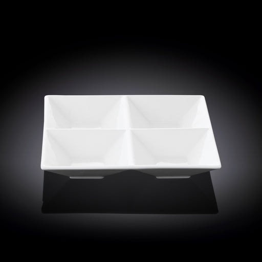 Wilmax 15cm Divided Square Dish - White