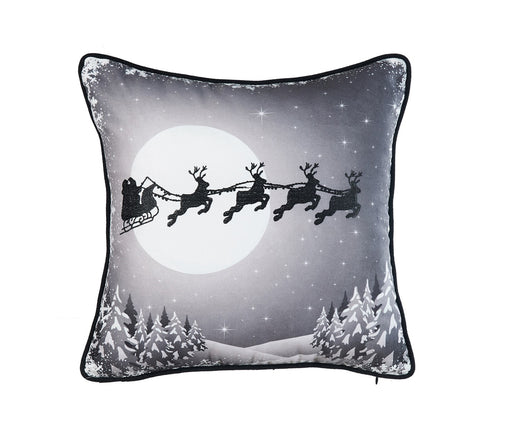 ARMN Azure Embroidered Cushion Cover - Gray & White