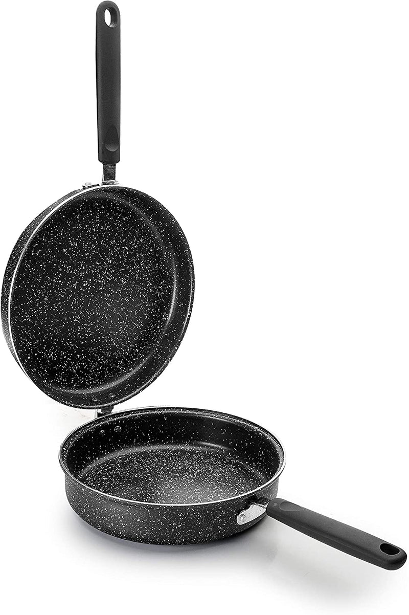 Ibili 20cm Double Omelette Frypan - Black