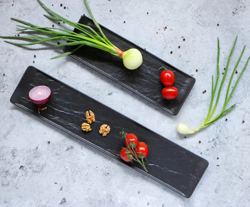 Wilmax SlateStone 46x9cm Rectangle Dish - Black