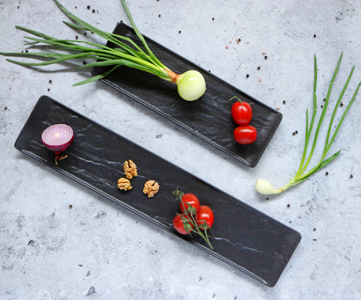 Wilmax SlateStone 46x9cm Rectangle Dish - Black