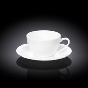 Wilmax 180ml Cappuccino Cup & Coaster Set - White
