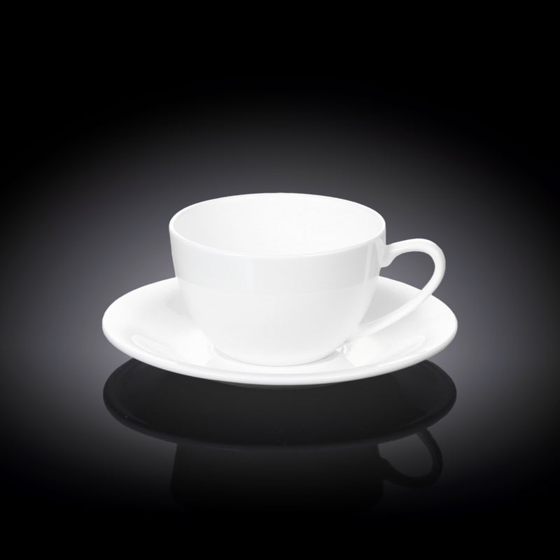 Wilmax 180ml Cappuccino Cup & Coaster Set - White