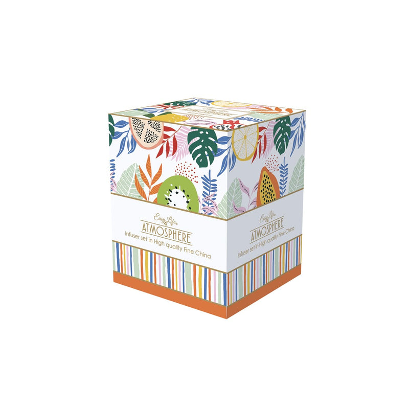 Easy Life Tutti Frutti 350ml Mug with Infuser & Lid in Box - Multicolored