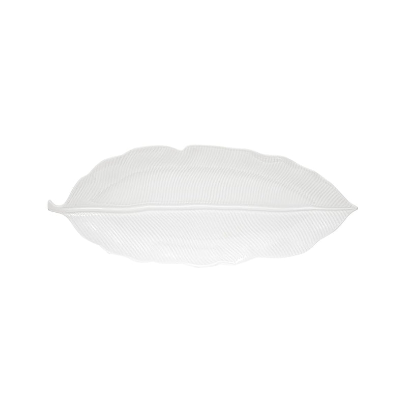Easy Life Madagascar 39x16cm Tropical Leaf Serving Platter in Box - White
