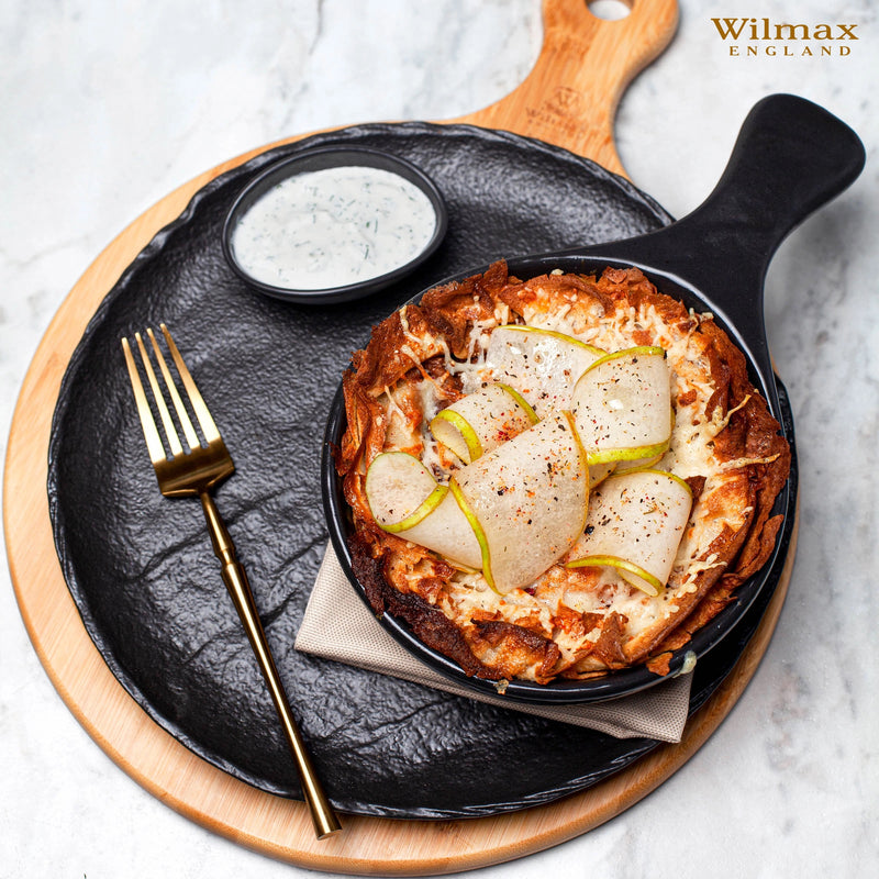 Wilmax SlateStone 25cm Round Plate - Black