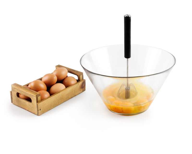 Ibili 30cm Hand Push Whisk - Black
