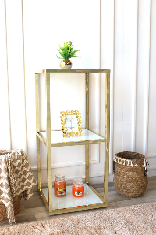ARMN Milton 3-Shelf 35x35cm Stand - Gold