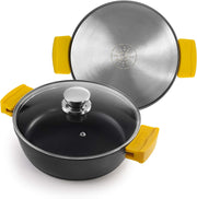 Ibili Evolution 36cm Shallow Pot with Lid - Black