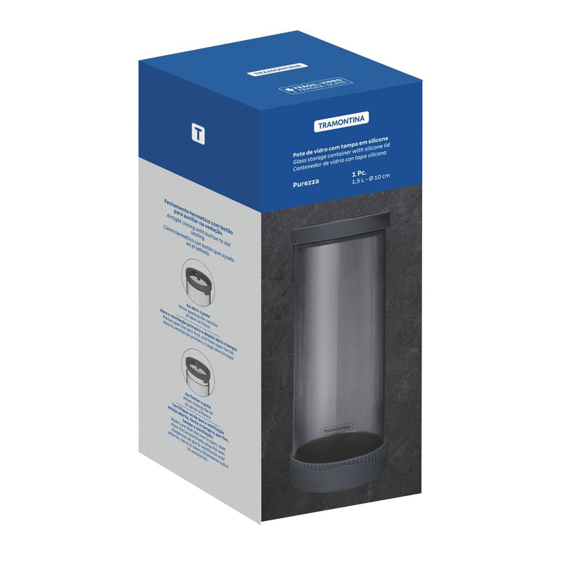 Tramontina Purezza 1.5L Glass Container with Silicone