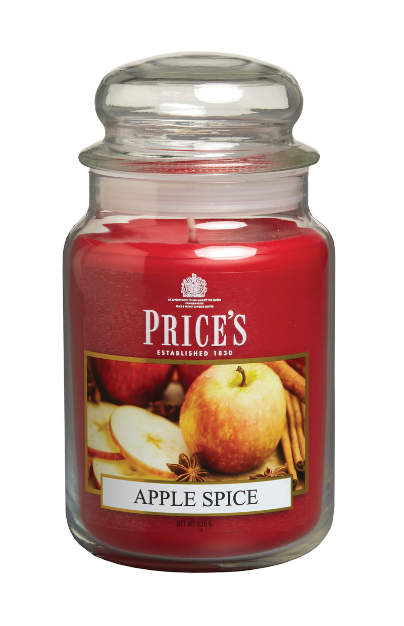 Price's Large Scented Candle Jar with Lid - Apple Spice
