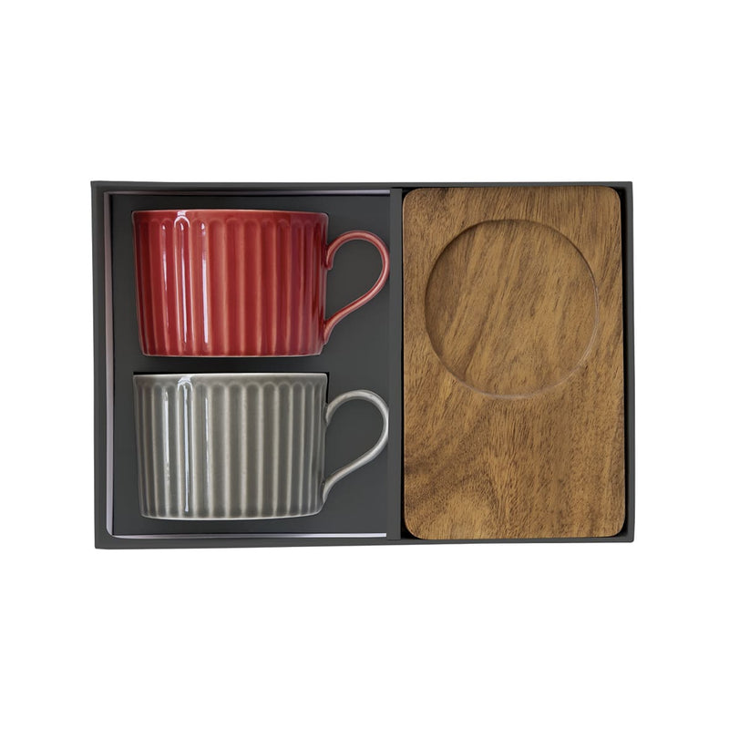 Easy Life Take a Break 4-Piece 250ml Mug Set in Box - Gray & Red