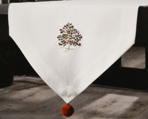 ARMN Azure Embroidered Runner - White & Red