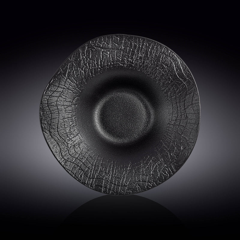 Wilmax WoodStone 25cm Deep Plate - Black