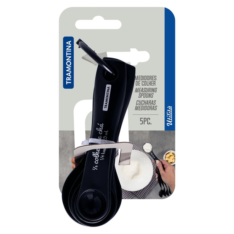 Tramontina Utilita 5-Piece Measuring Spoon Set - Black