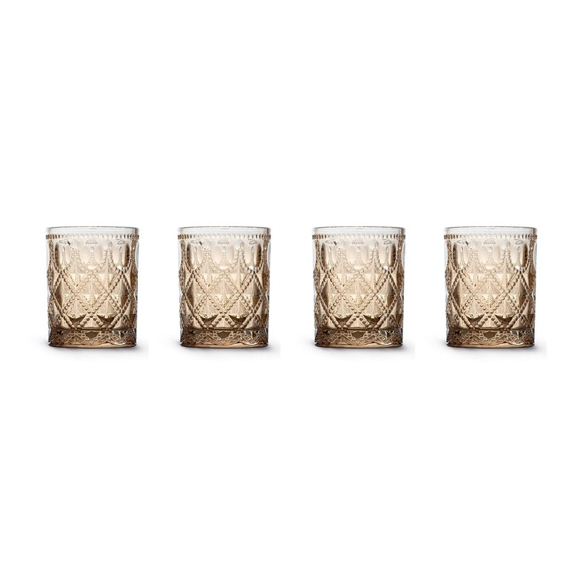 Easy Life 300ml Glass 4-Piece Tumbler Set - Amber