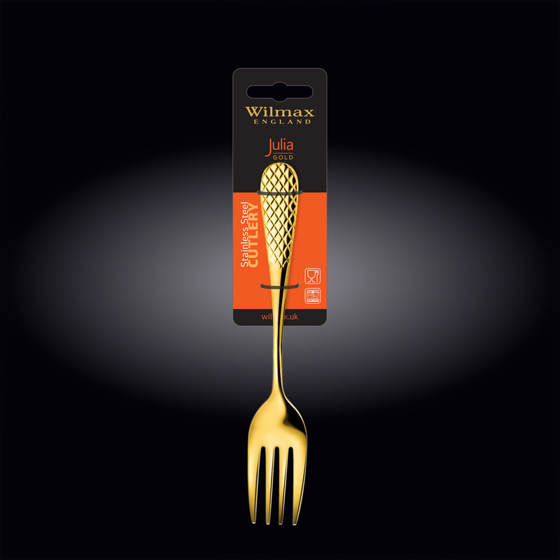 Wilmax Julia 23cm Steel Serving Fork - Gold