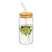 Wilmax Thermo 500ml Can with Bamboo Lid & Straw