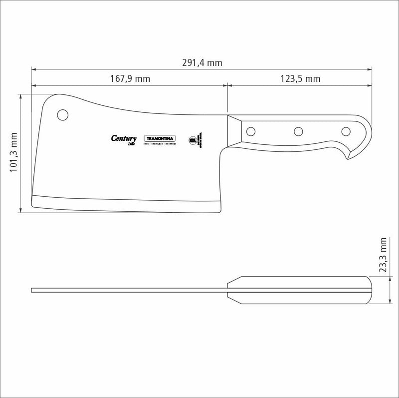 Tramontina Century 29cm Cleaver Knife - Black
