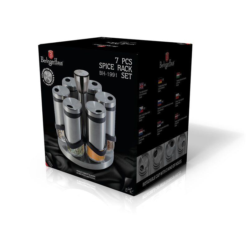 Berlinger Haus 7-Piece Spice Rack Set - Stainless Steel