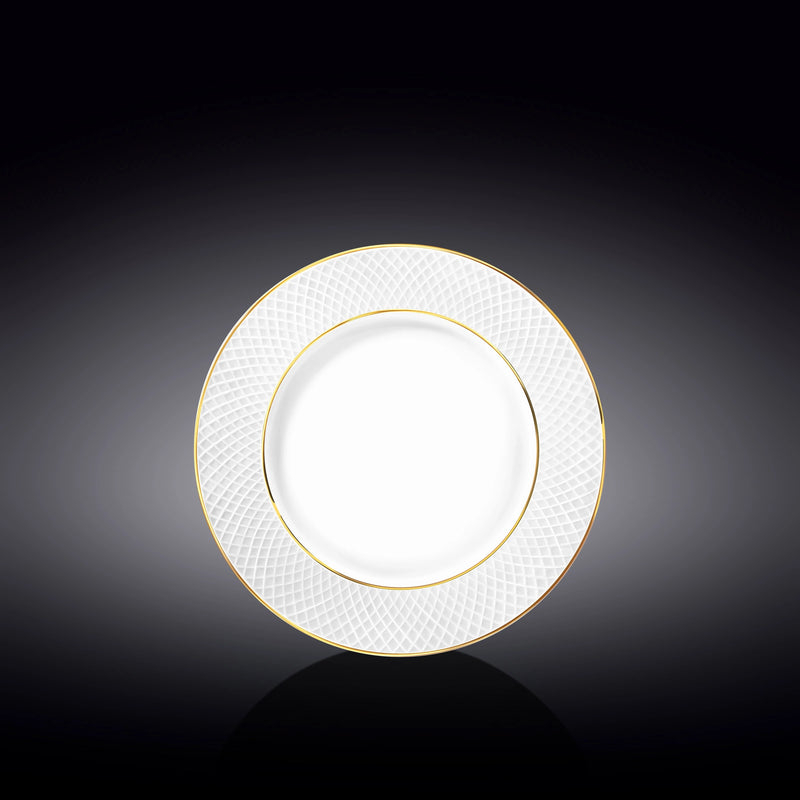 Wilmax Diamond 20cm Dessert Plate - White & Gold