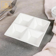 Wilmax 20cm Divided Square Dish - White