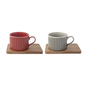 Easy Life Take a Break 4-Piece 250ml Mug Set in Box - Gray & Red