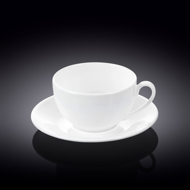 Wilmax Olivia 300ml Teacup & Saucer Set - White