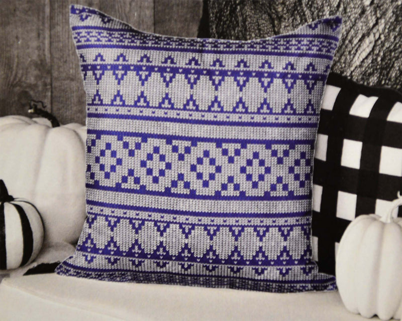 ARMN Azure Printed Cushion Cover - Blue & Gray