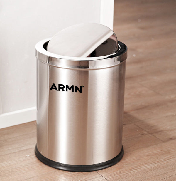 ARMN Roma 5L Waste Bin - Silver