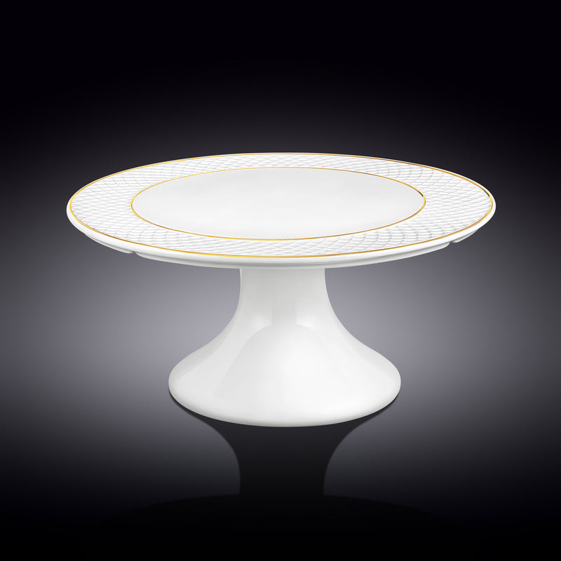 Wilmax Diamond 30x10cm Cake Stand - White & Gold